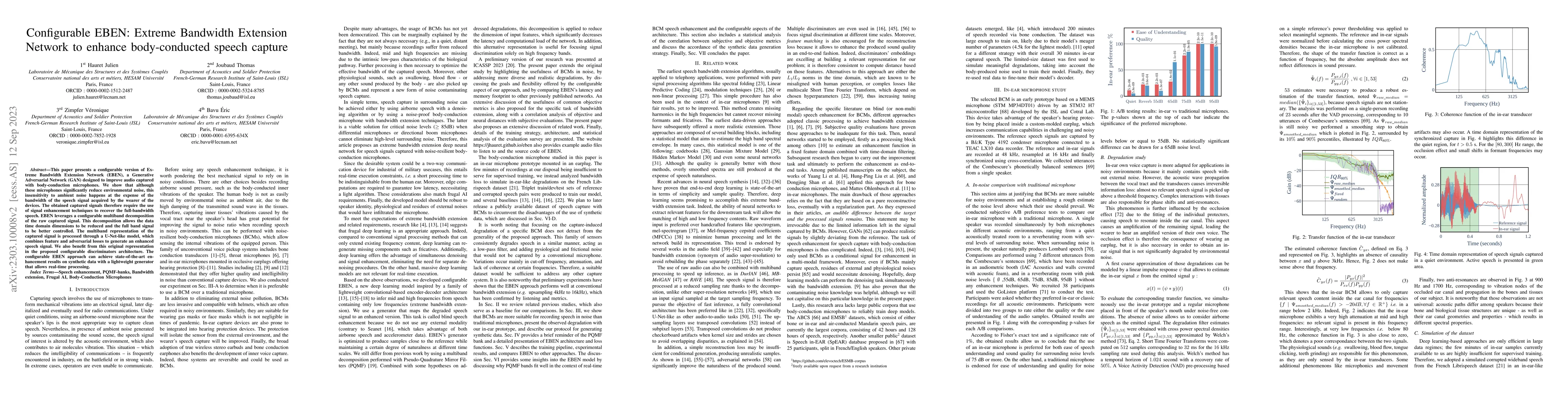 Thumbnail for Configurable EBEN: Extreme Bandwidth Extension Network to enhance
  body-conducted speech capture