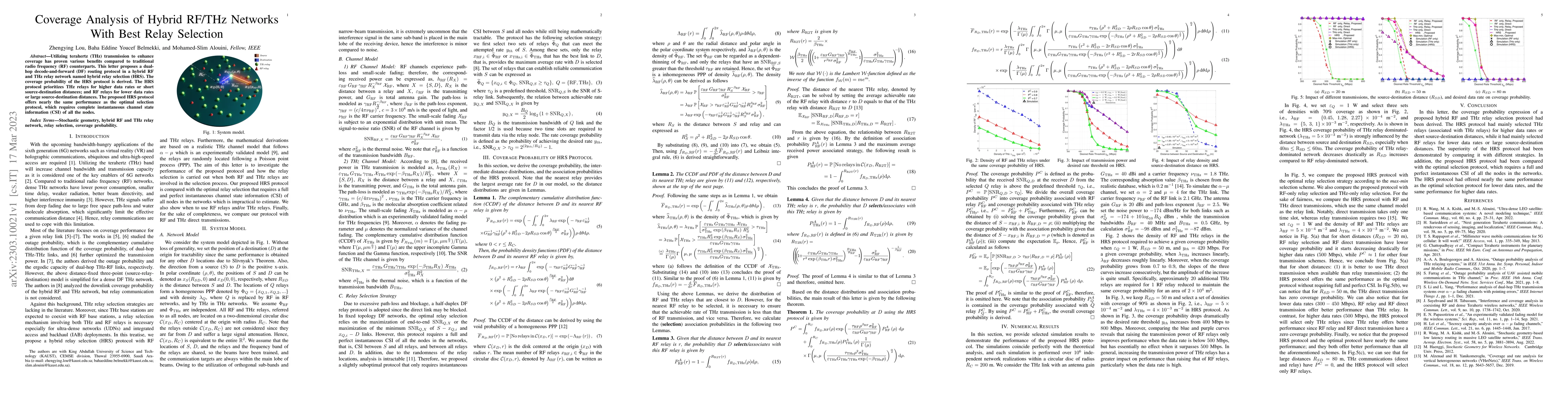 Thumbnail for Coverage Analysis of Hybrid RF/THz Networks With Best Relay Selection