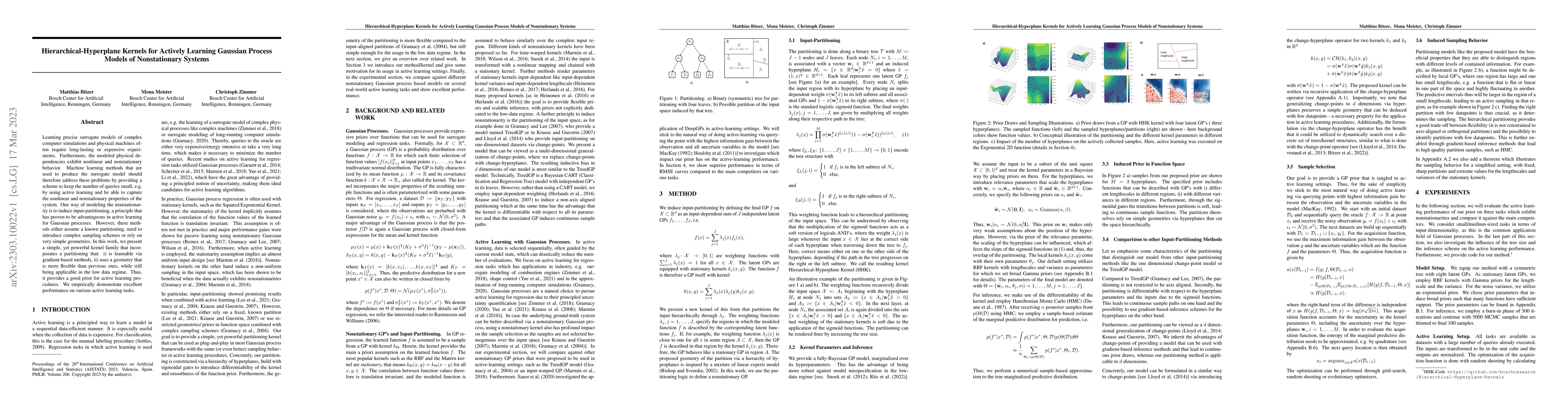 Thumbnail for Hierarchical-Hyperplane Kernels for Actively Learning Gaussian Process
  Models of Nonstationary Systems
