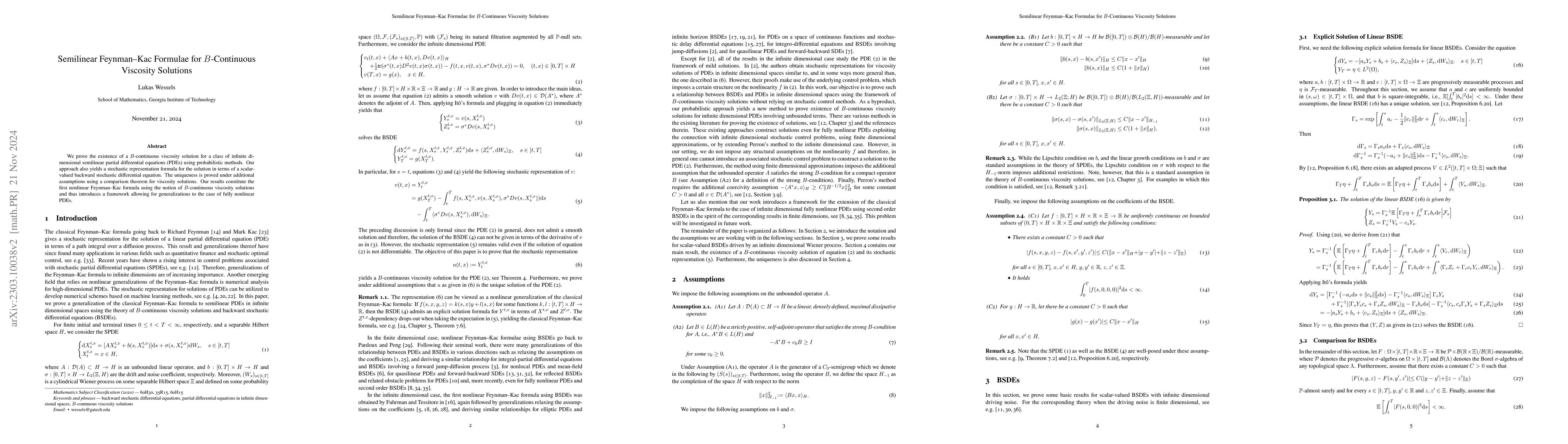 Thumbnail for Semilinear Feynman-Kac Formulae for $B$-Continuous Viscosity Solutions