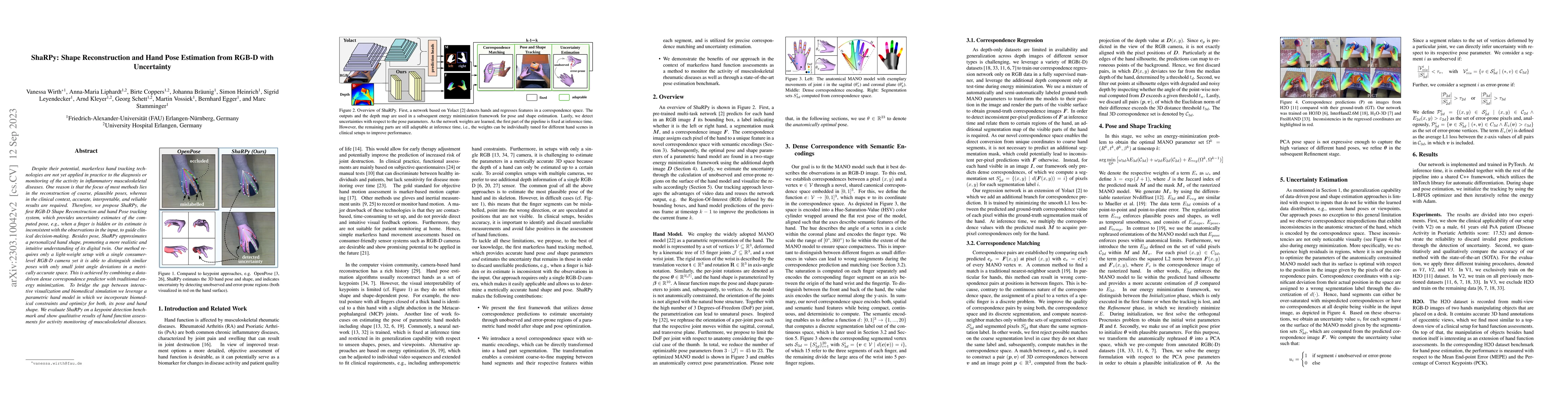 Thumbnail for ShaRPy: Shape Reconstruction and Hand Pose Estimation from RGB-D with
  Uncertainty