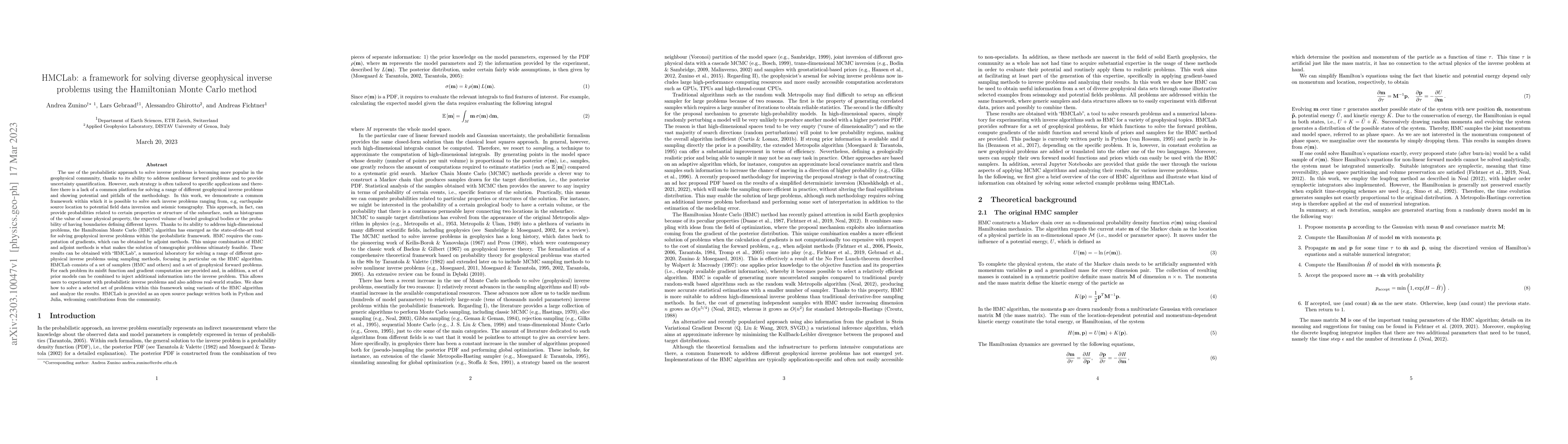 Thumbnail for HMCLab: a framework for solving diverse geophysical inverse problems
  using the Hamiltonian Monte Carlo method