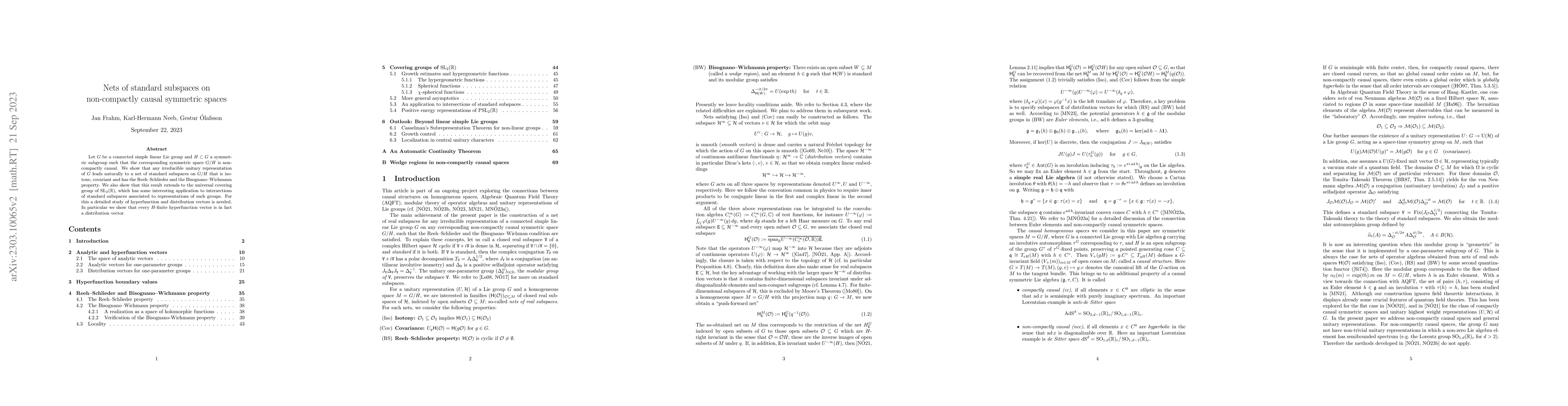 Thumbnail for Nets of standard subspaces on non-compactly causal symmetric spaces