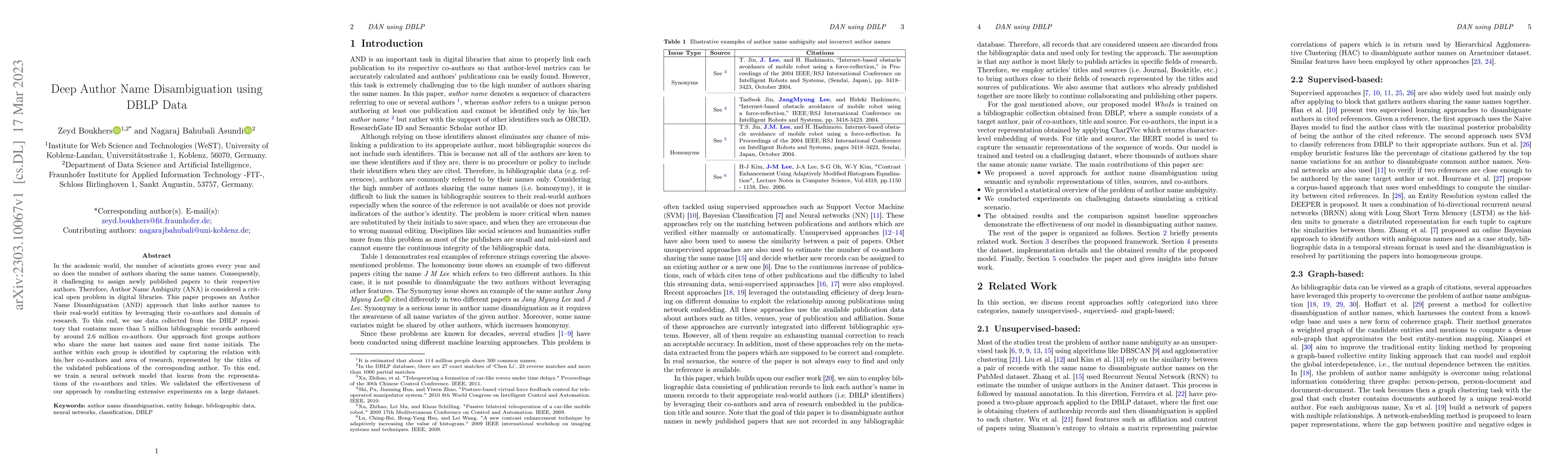 Thumbnail for Deep Author Name Disambiguation using DBLP Data