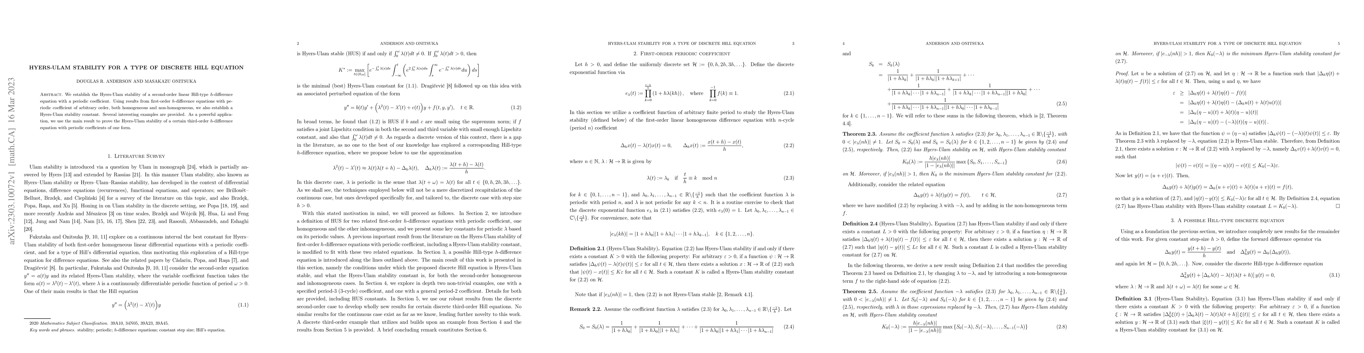 Thumbnail for Hyers-Ulam Stability For A Type Of Discrete Hill Equation