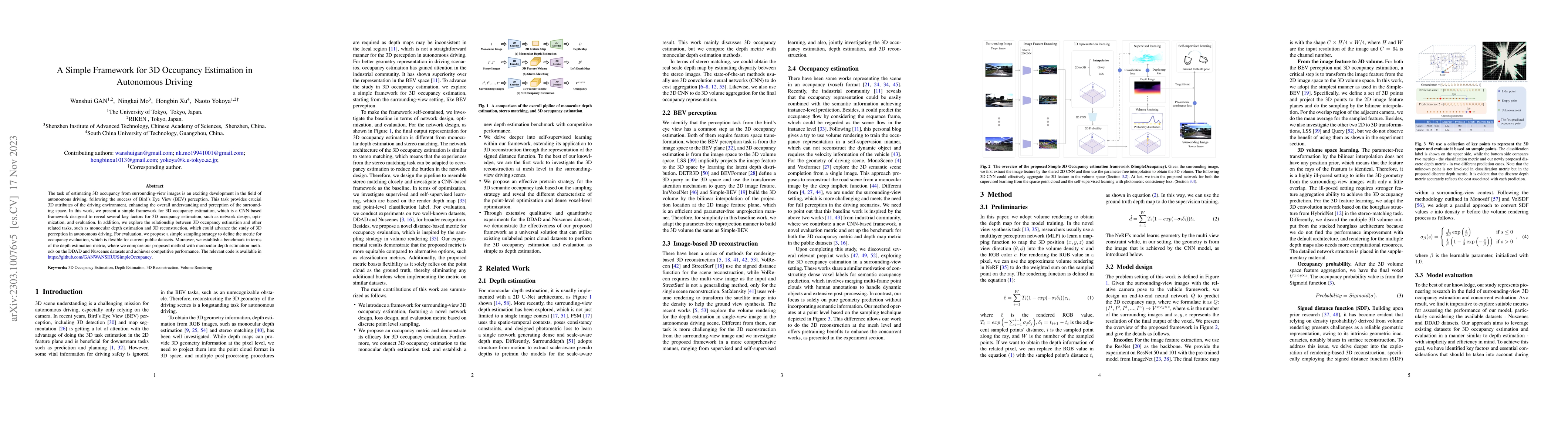 Thumbnail for A Simple Framework for 3D Occupancy Estimation in Autonomous Driving
