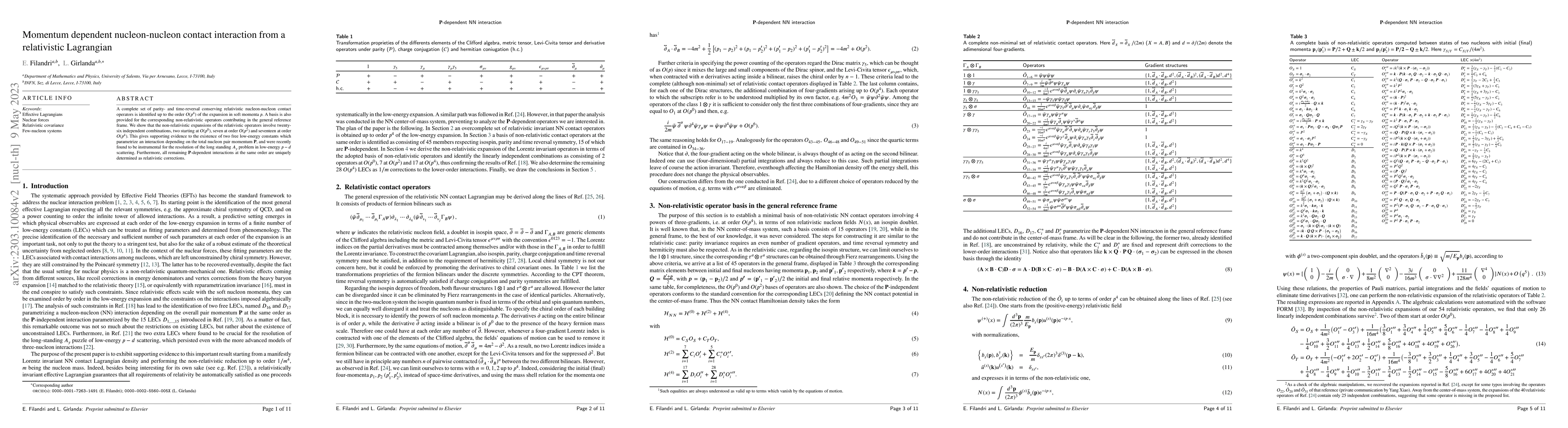 Thumbnail for Momentum dependent nucleon-nucleon contact interaction from a
  relativistic Lagrangian
