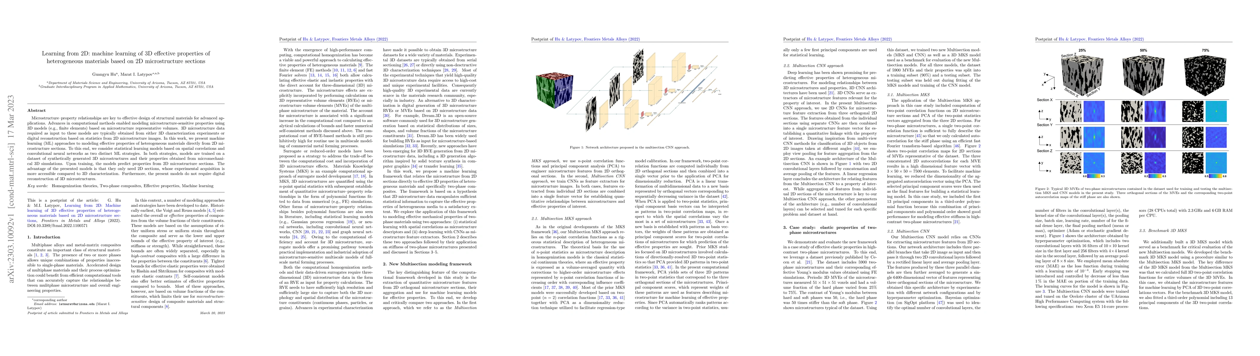 Thumbnail for Learning from 2D: machine learning of 3D effective properties of
  heterogeneous materials based on 2D microstructure sections
