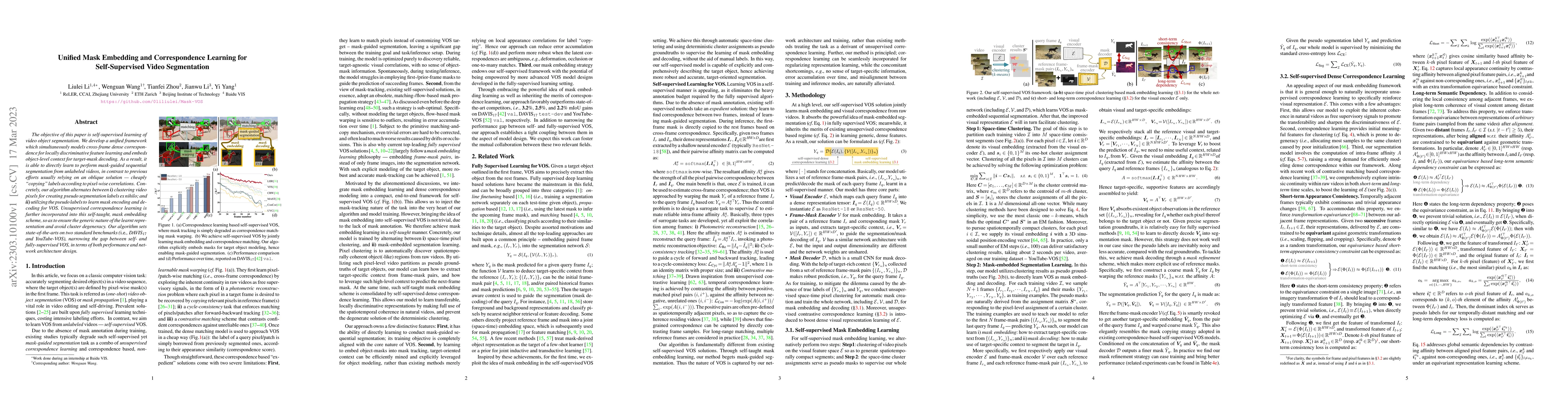 Thumbnail for Unified Mask Embedding and Correspondence Learning for Self-Supervised
  Video Segmentation