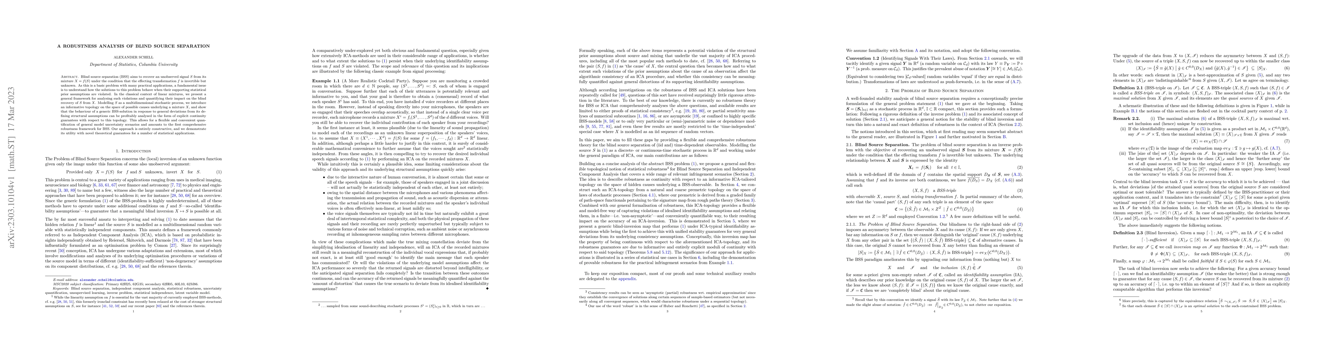 Thumbnail for A Robustness Analysis of Blind Source Separation