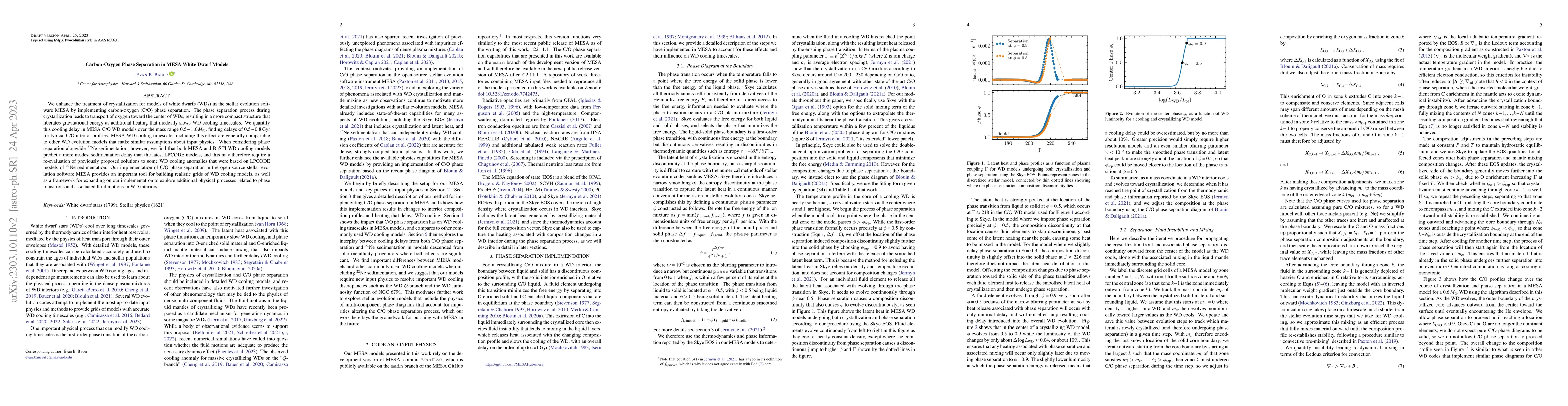 Thumbnail for Carbon-Oxygen Phase Separation in MESA White Dwarf Models