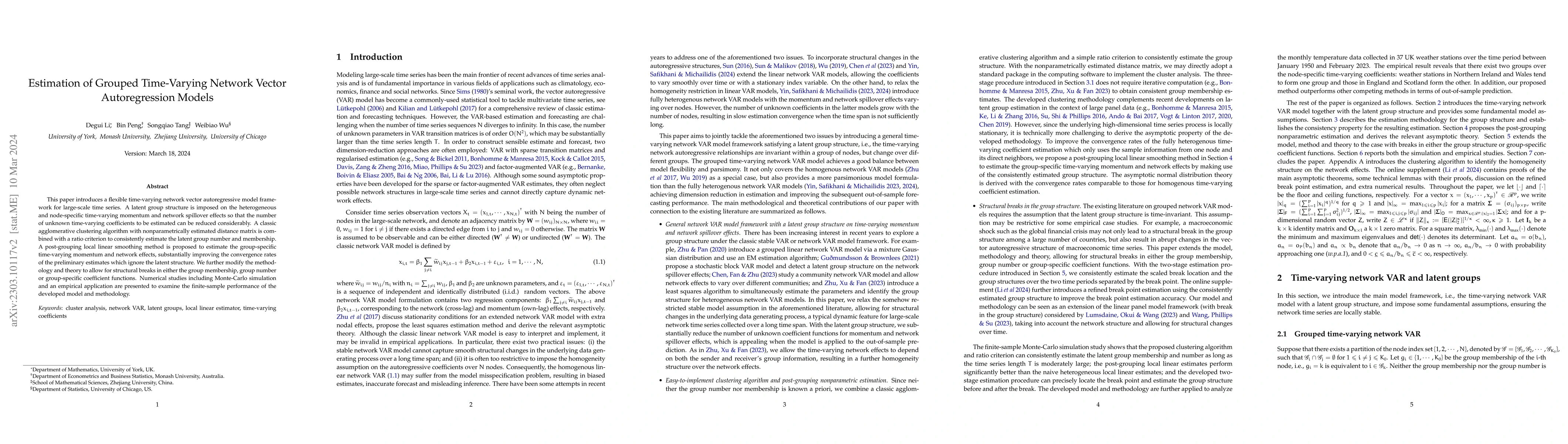 Thumbnail for Estimation of Grouped Time-Varying Network Vector Autoregression Models
