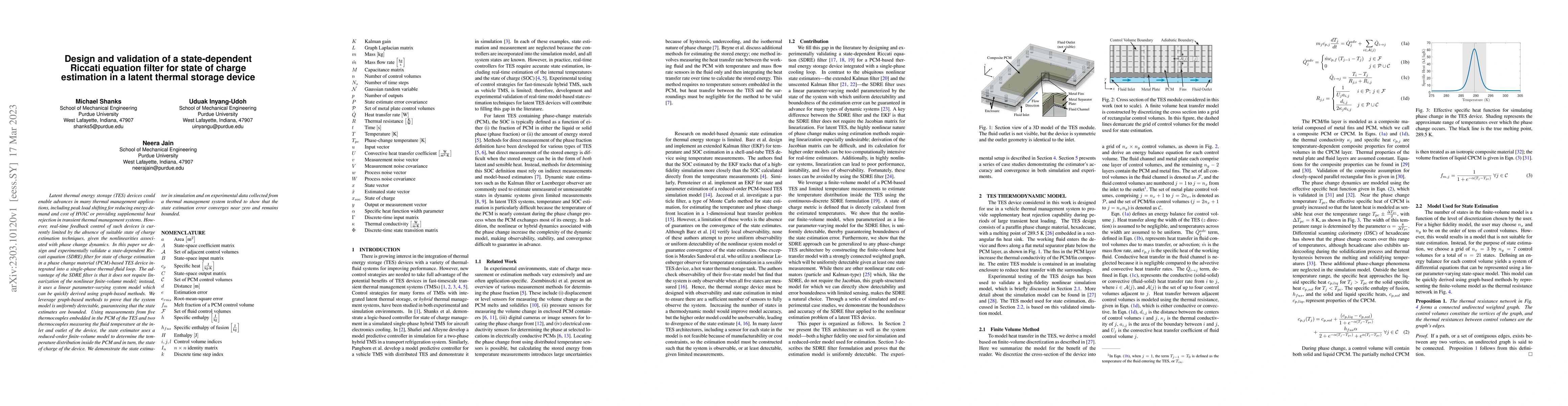 Thumbnail for Design and validation of a state-dependent Riccati equation filter for
  state of charge estimation in a latent thermal storage device
