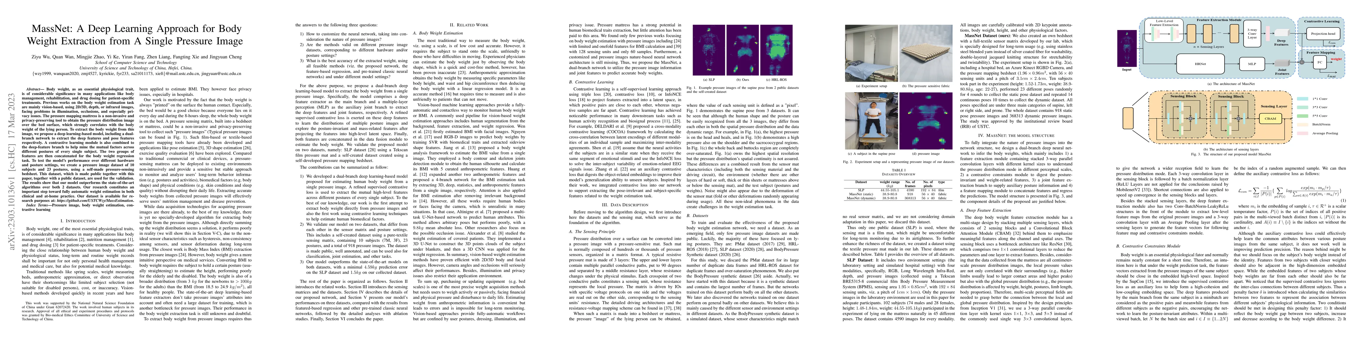 Thumbnail for MassNet: A Deep Learning Approach for Body Weight Extraction from A
  Single Pressure Image
