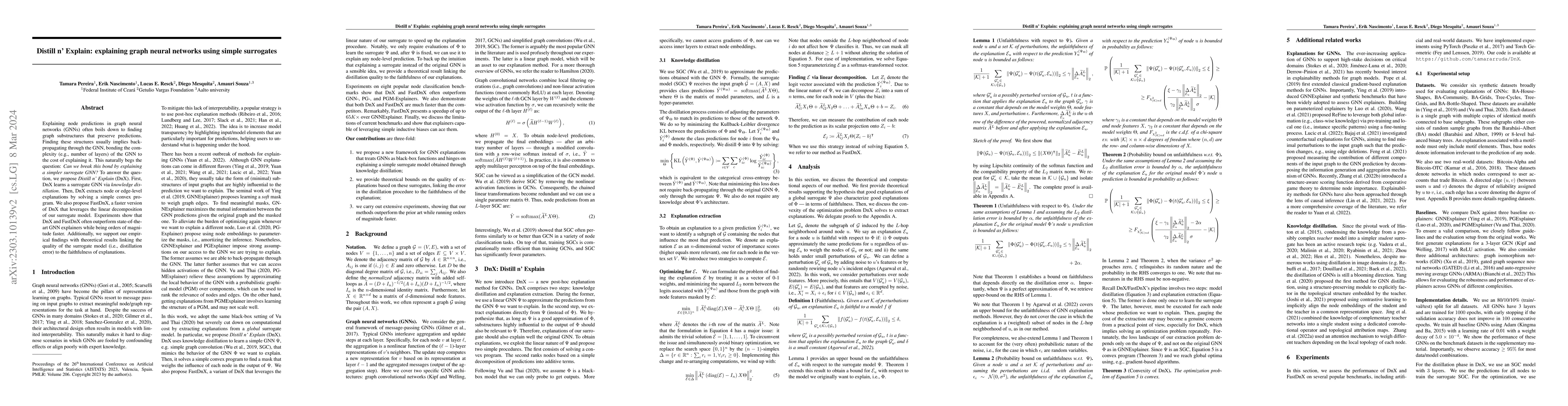 Thumbnail for Distill n' Explain: explaining graph neural networks using simple
  surrogates