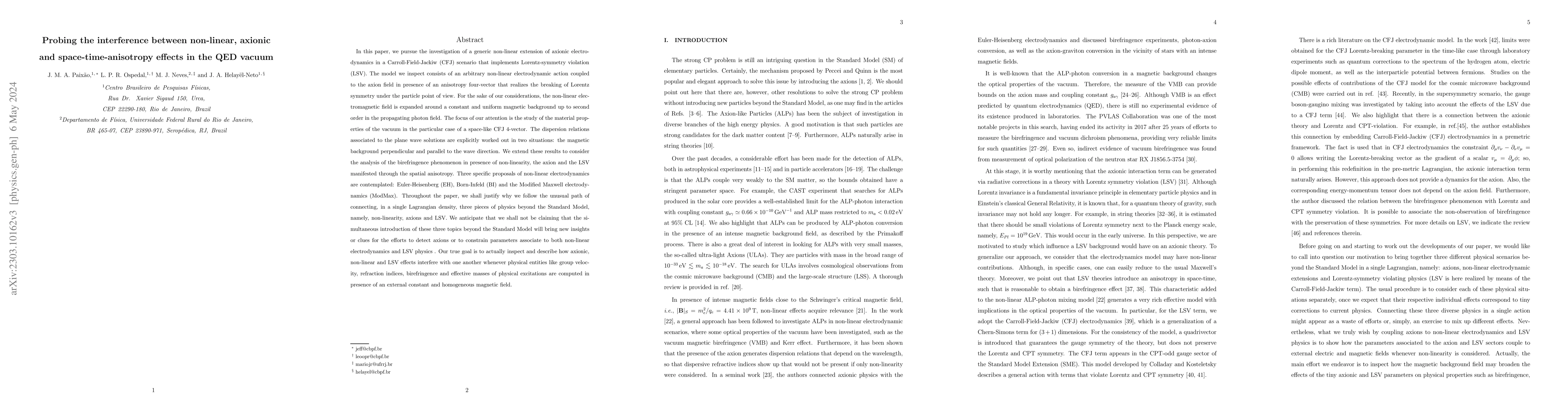 Thumbnail for Probing the interference between non-linear, axionic and
  space-time-anisotropy effects in the QED vacuum