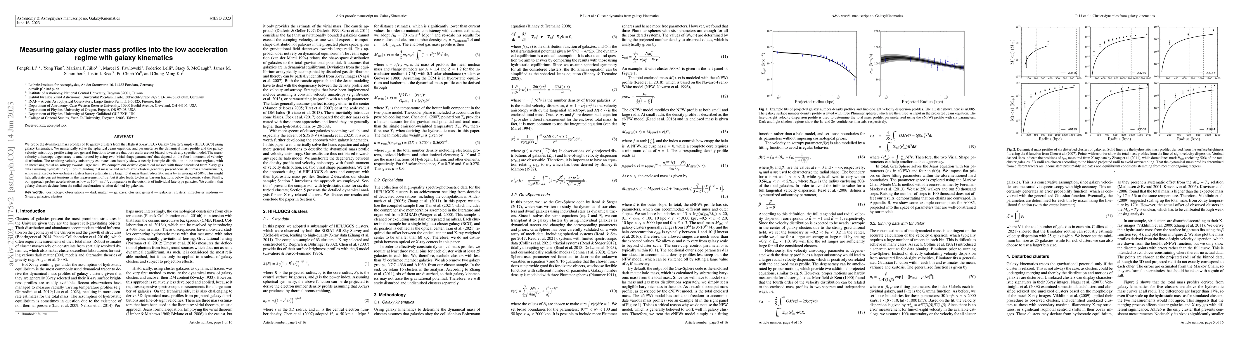 Thumbnail for Measuring galaxy cluster mass profiles into the low acceleration regime
  with galaxy kinematics
