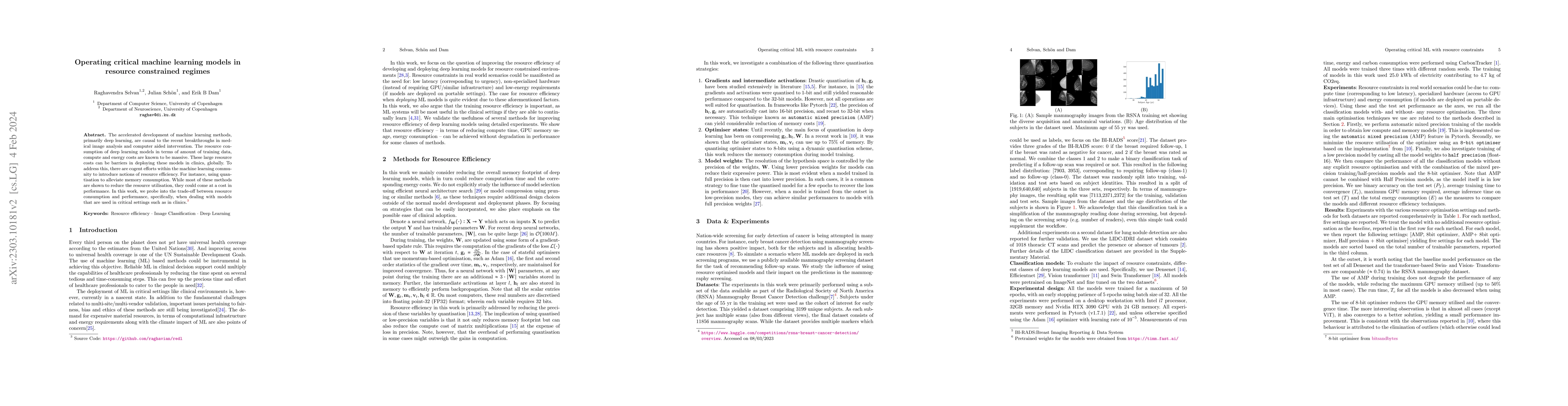 Thumbnail for Operating critical machine learning models in resource constrained
  regimes