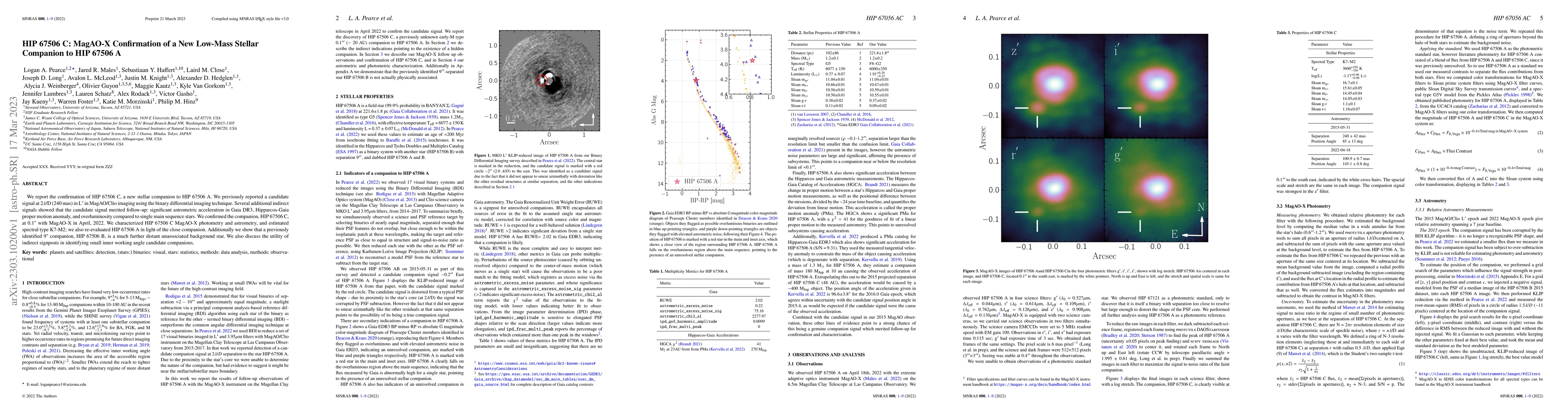 Thumbnail for HIP 67506 C: MagAO-X Confirmation of a New Low-Mass Stellar Companion to
  HIP 67506 A