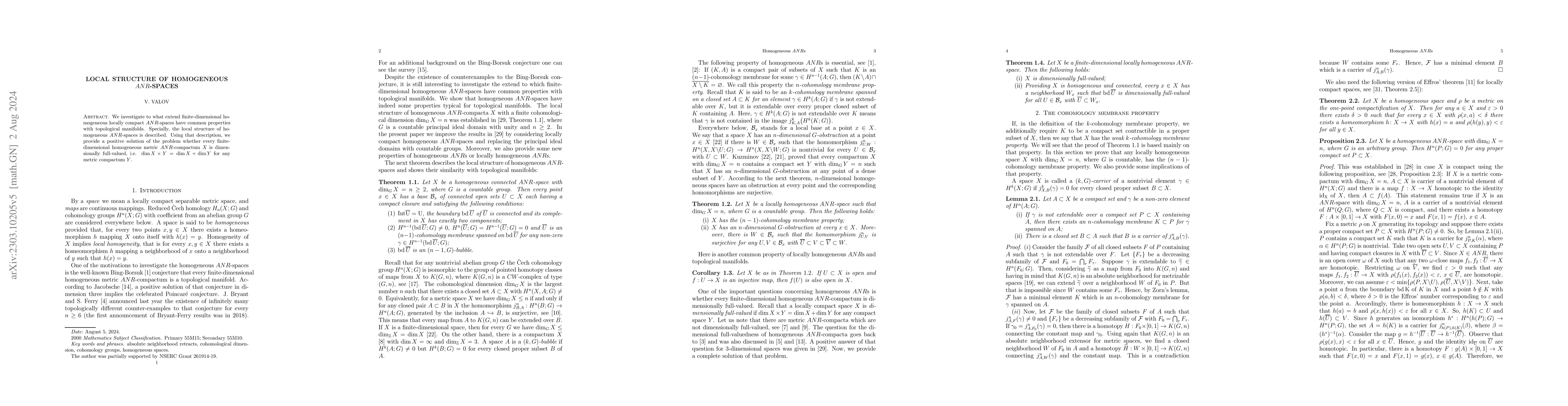 Thumbnail for Local structure of homogeneous $ANR$-spaces