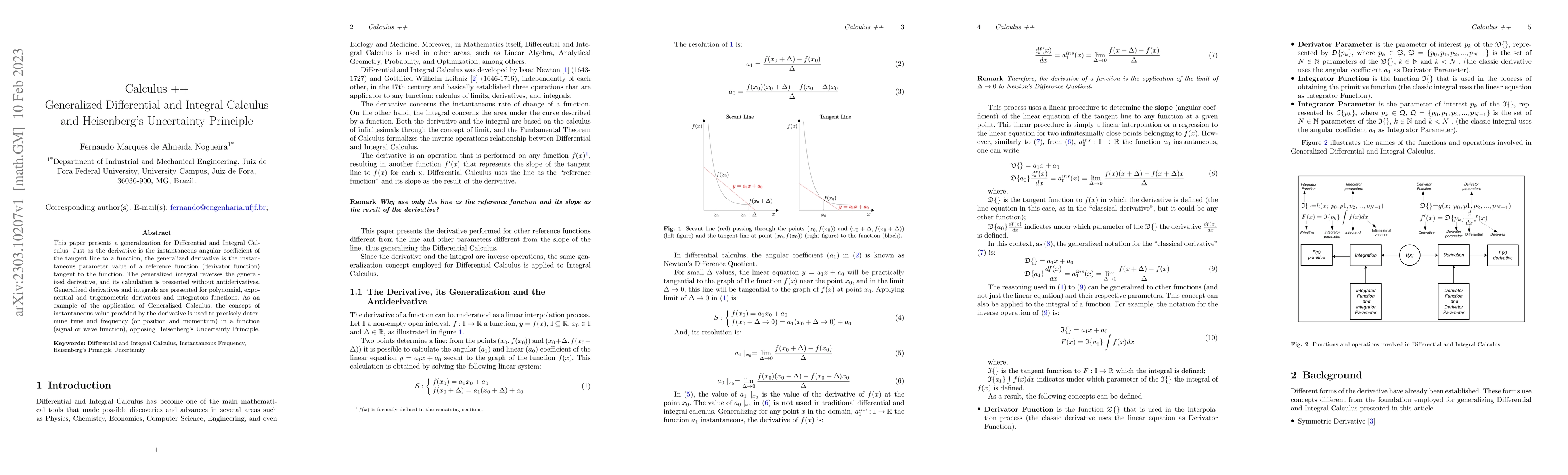 Thumbnail for Generalized Differential and Integral Calculus and Heisenberg
  Uncertainty Principle