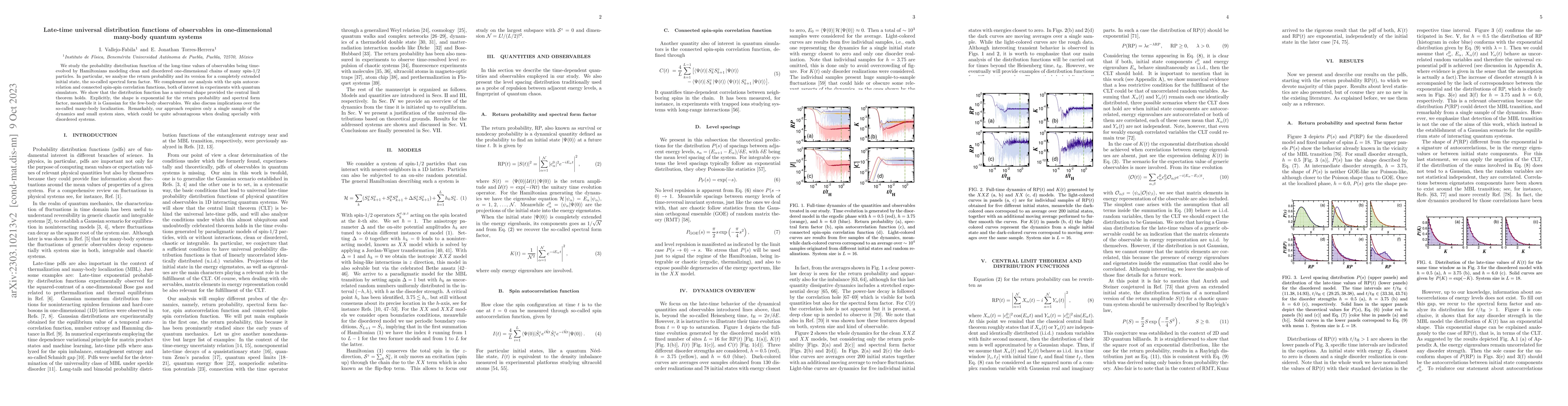 Thumbnail for Late-time universal distribution functions of observables in
  one-dimensional many-body quantum systems