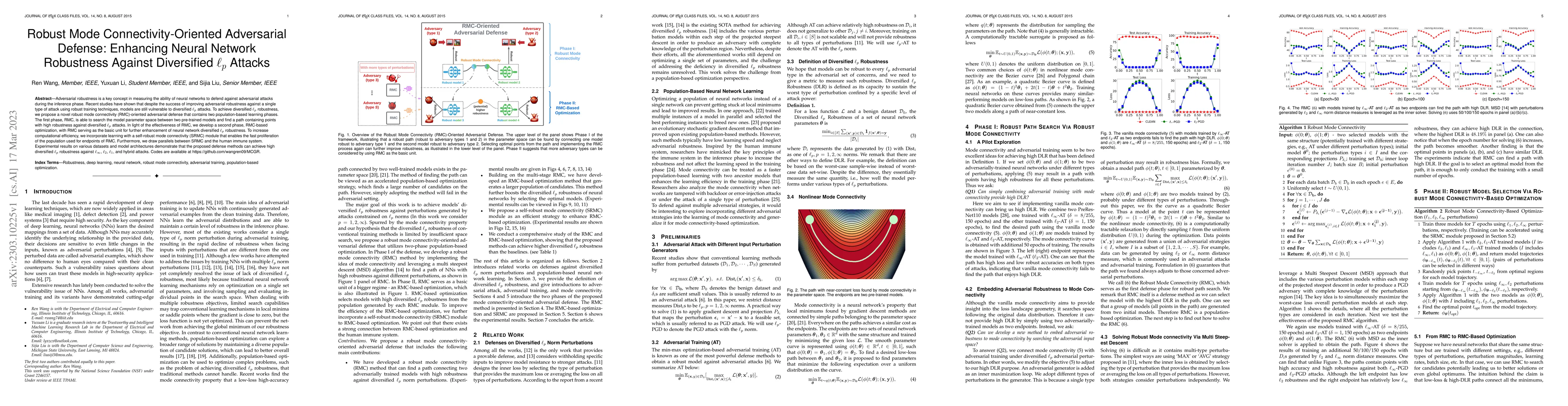 Thumbnail for Robust Mode Connectivity-Oriented Adversarial Defense: Enhancing Neural
  Network Robustness Against Diversified $\ell_p$ Attacks