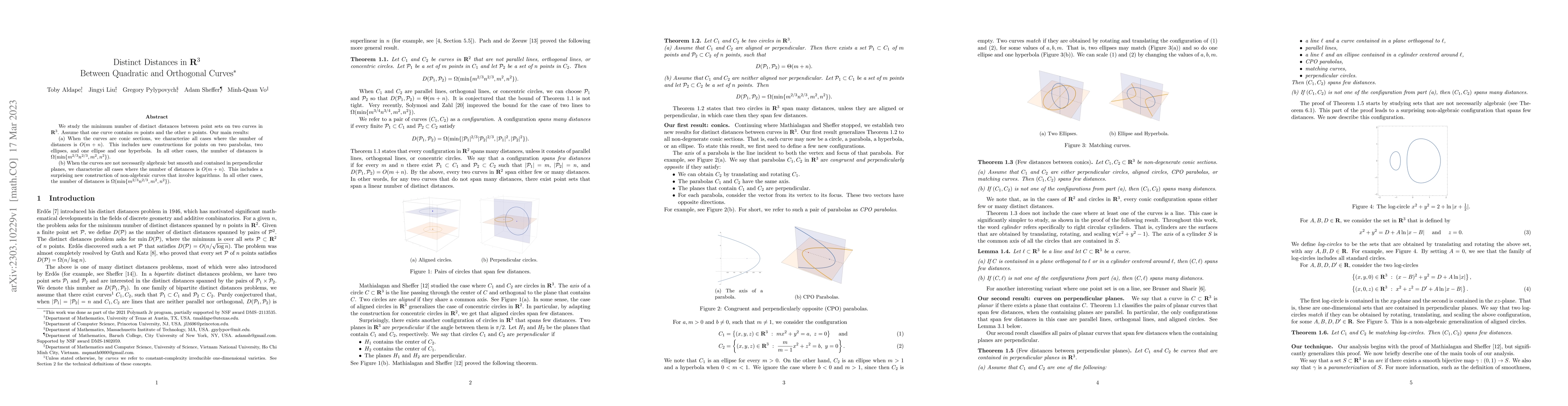 Thumbnail for Distinct Distances in $R^3$ Between Quadratic and Orthogonal Curves