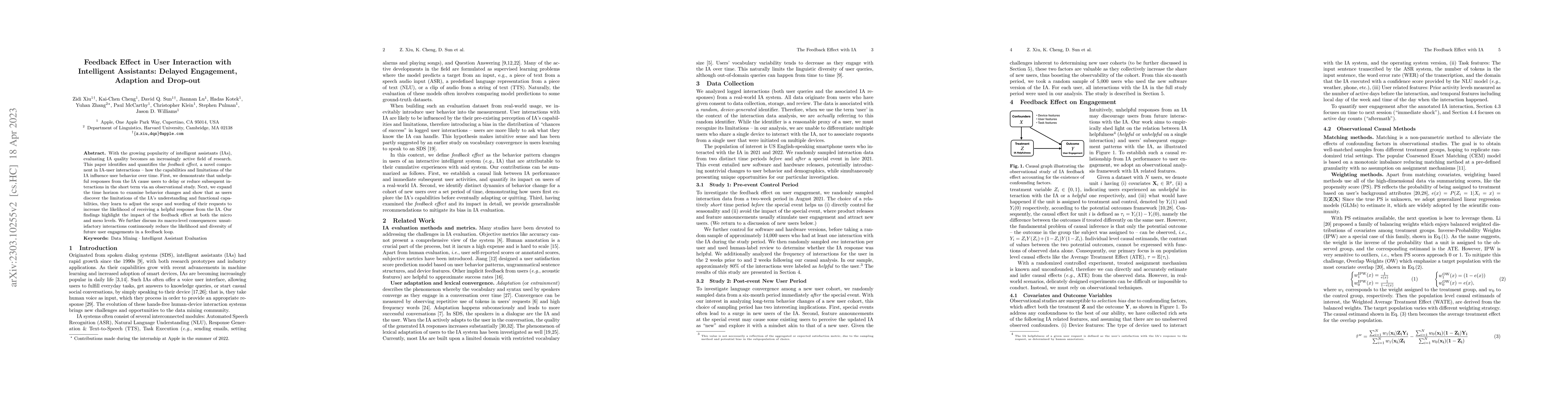 Thumbnail for Feedback Effect in User Interaction with Intelligent Assistants: Delayed
  Engagement, Adaption and Drop-out