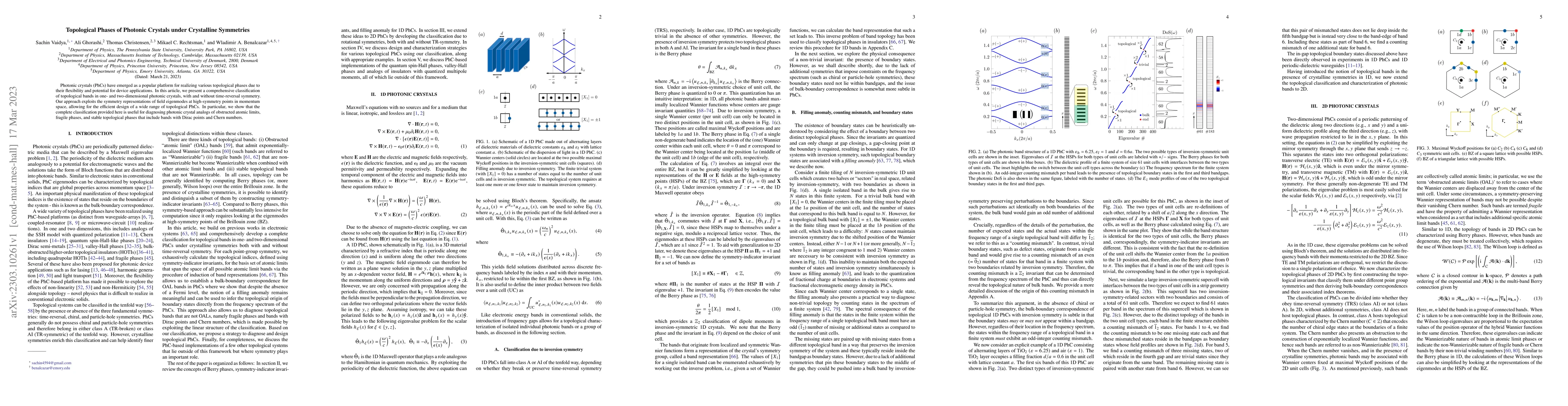 Thumbnail for Topological Phases of Photonic Crystals under Crystalline Symmetries
