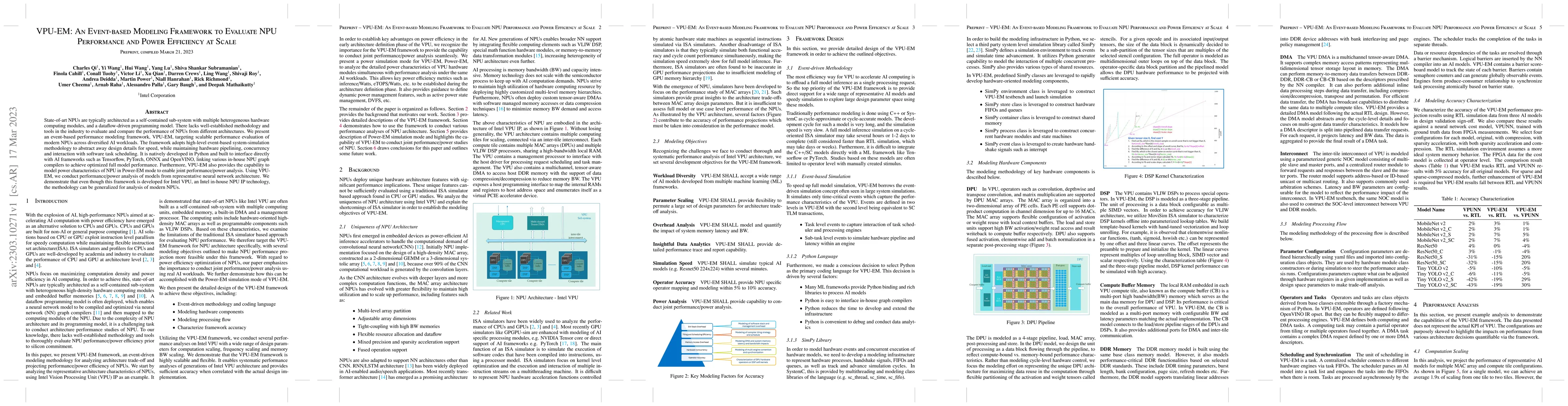 Thumbnail for VPU-EM: An Event-based Modeling Framework to Evaluate NPU Performance
  and Power Efficiency at Scale