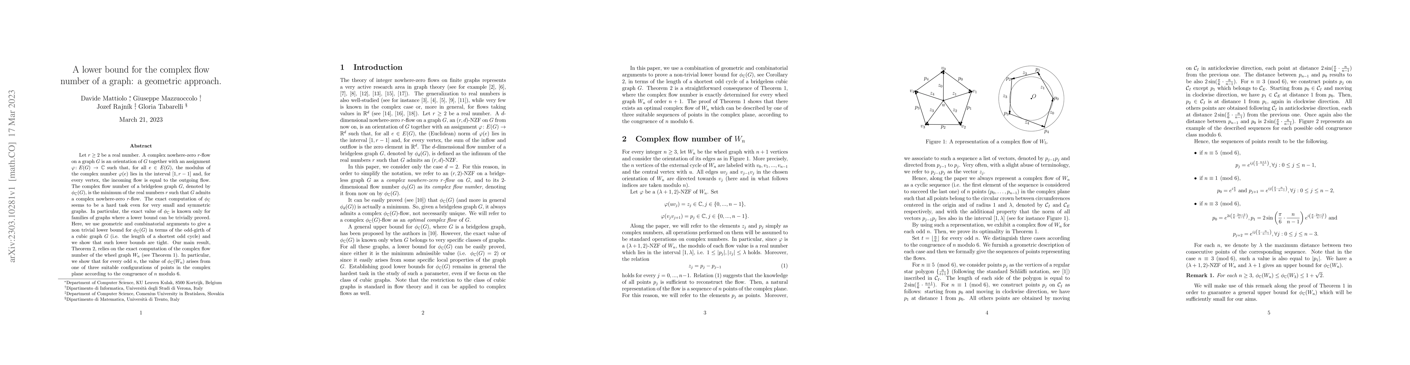 Thumbnail for A lower bound for the complex flow number of a graph: a geometric
  approach