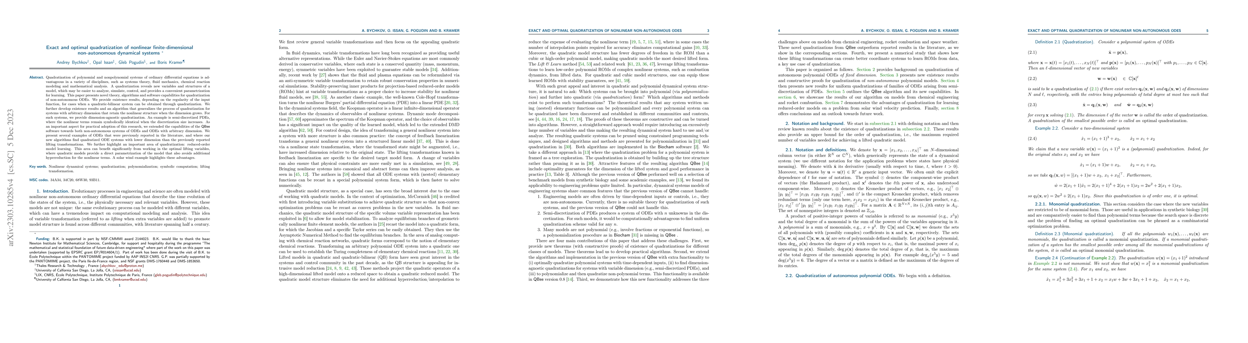 Thumbnail for Exact and optimal quadratization of nonlinear finite-dimensional
  non-autonomous dynamical systems