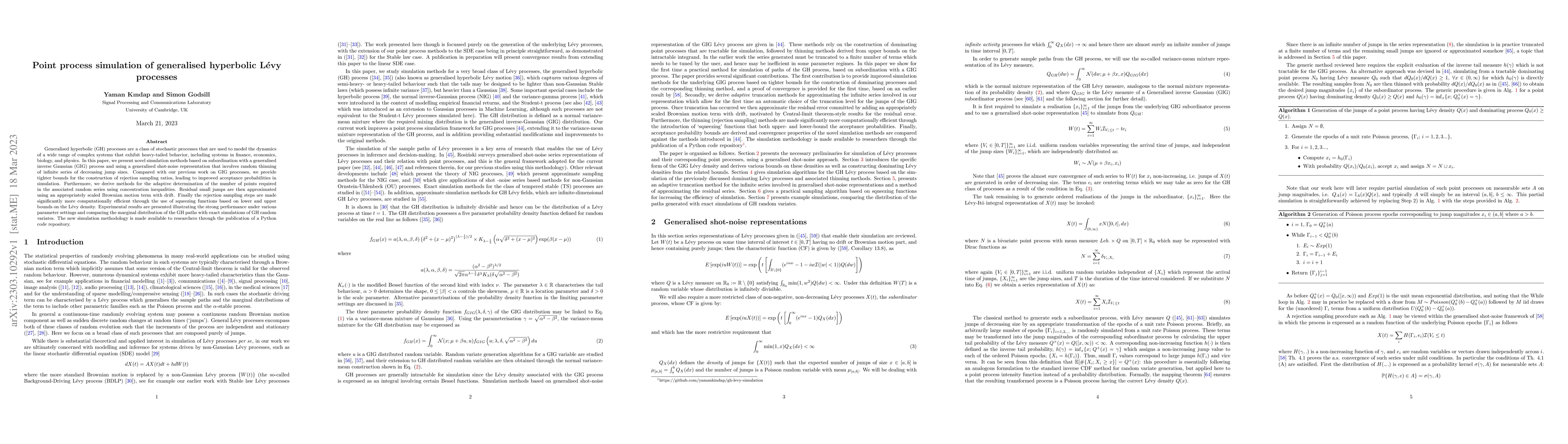 Thumbnail for Point process simulation of generalised hyperbolic L\'evy processes