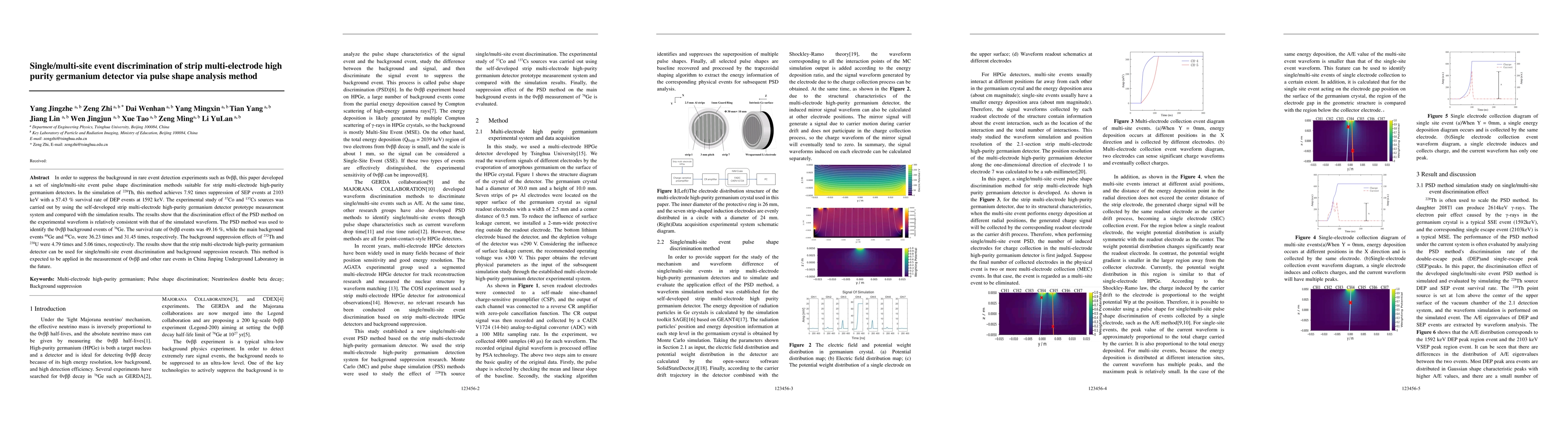 Thumbnail for Single OR multi-site event discrimination of strip multi-electrode high
  purity germanium detector via pulse shape analysis method