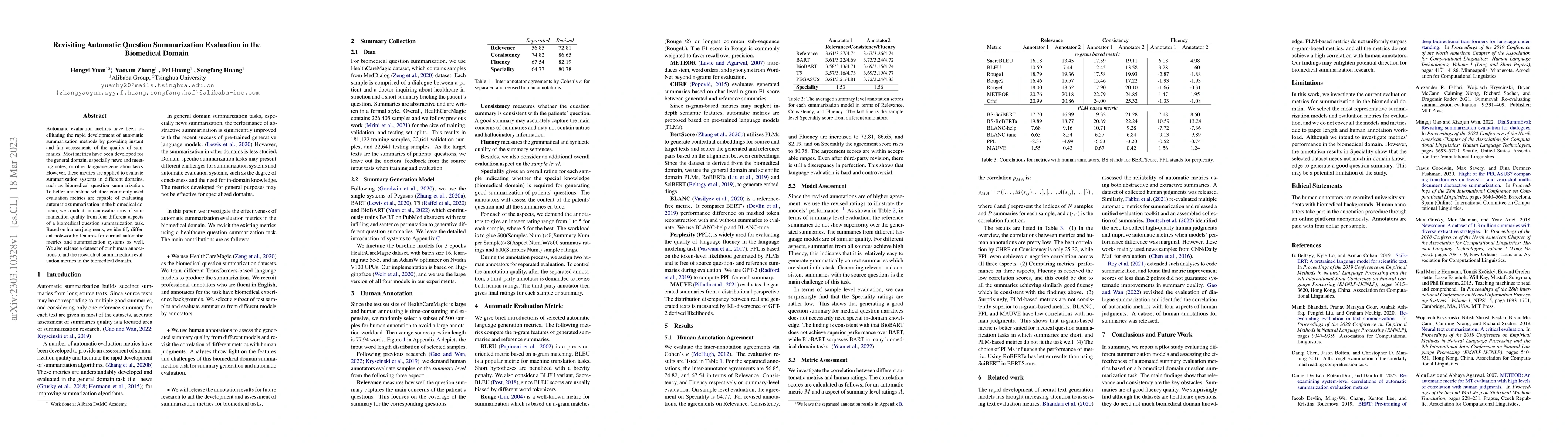 Thumbnail for Revisiting Automatic Question Summarization Evaluation in the Biomedical
  Domain