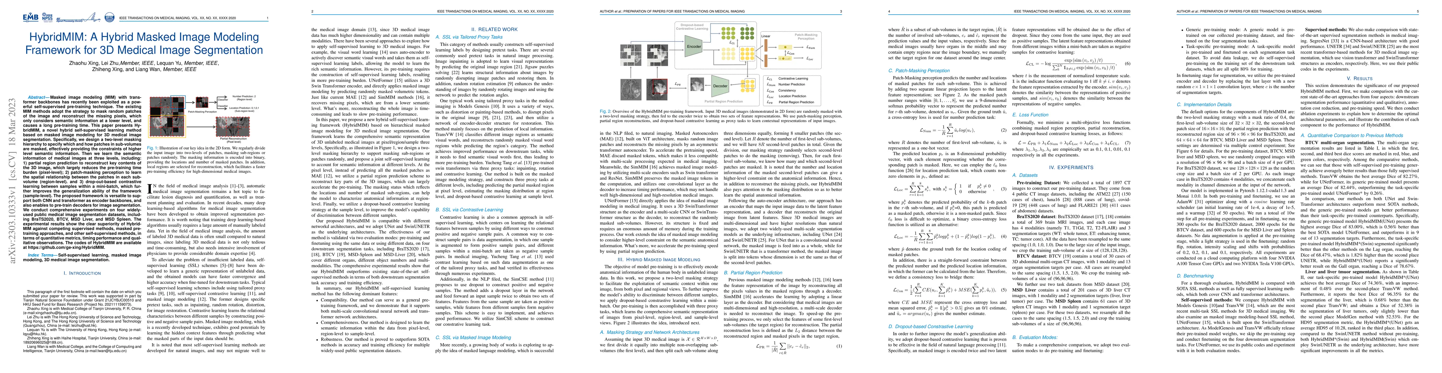 Thumbnail for HybridMIM: A Hybrid Masked Image Modeling Framework for 3D Medical Image
  Segmentation