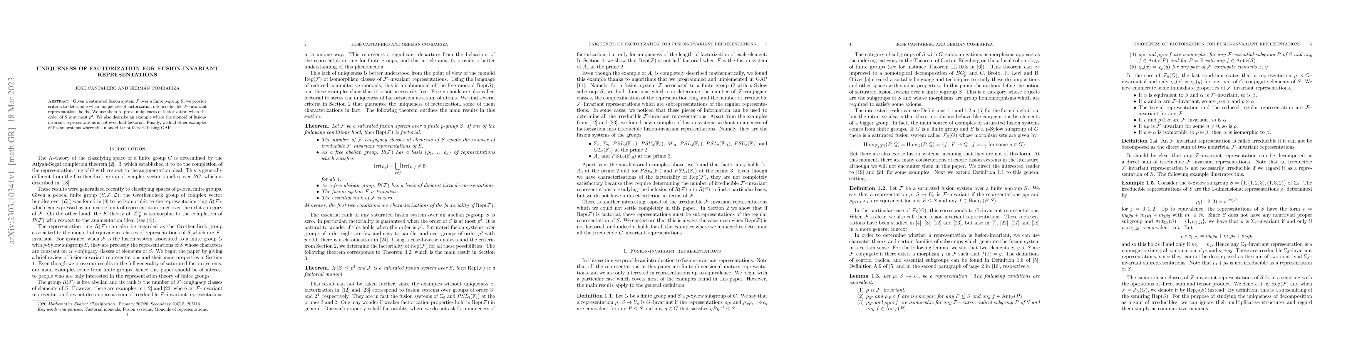 Thumbnail for Uniqueness of factorization for fusion-invariant representations