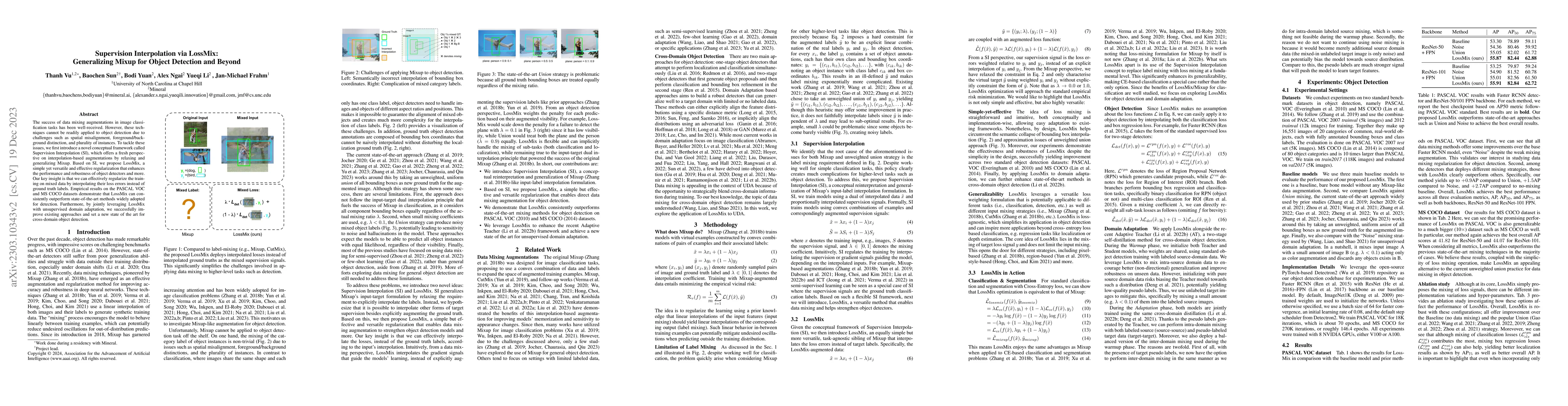 Thumbnail for Supervision Interpolation via LossMix: Generalizing Mixup for Object
  Detection and Beyond
