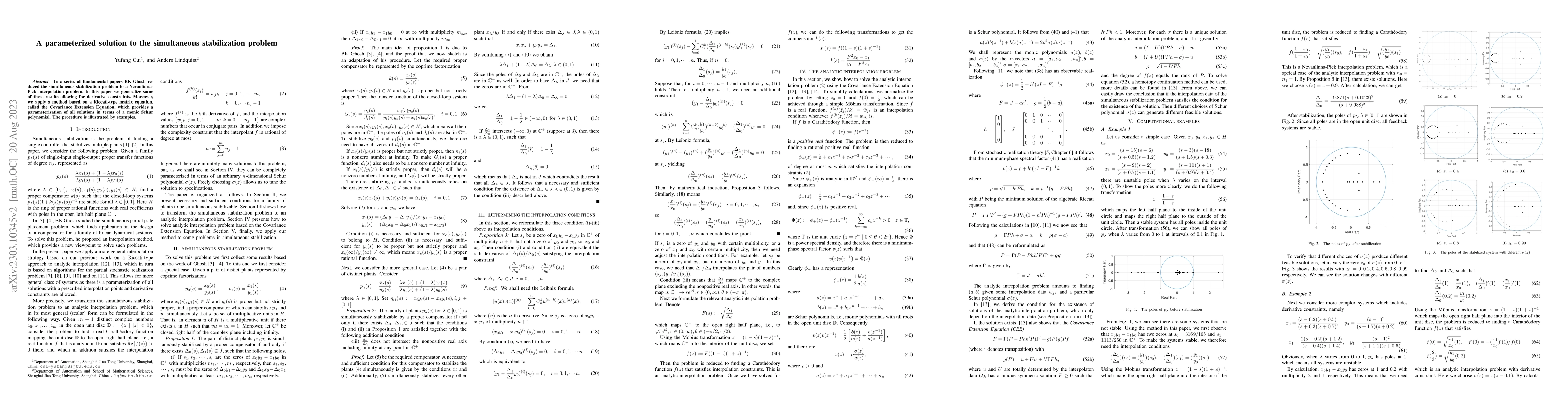 Thumbnail for A parameterized solution to the simultaneous stabilization problem