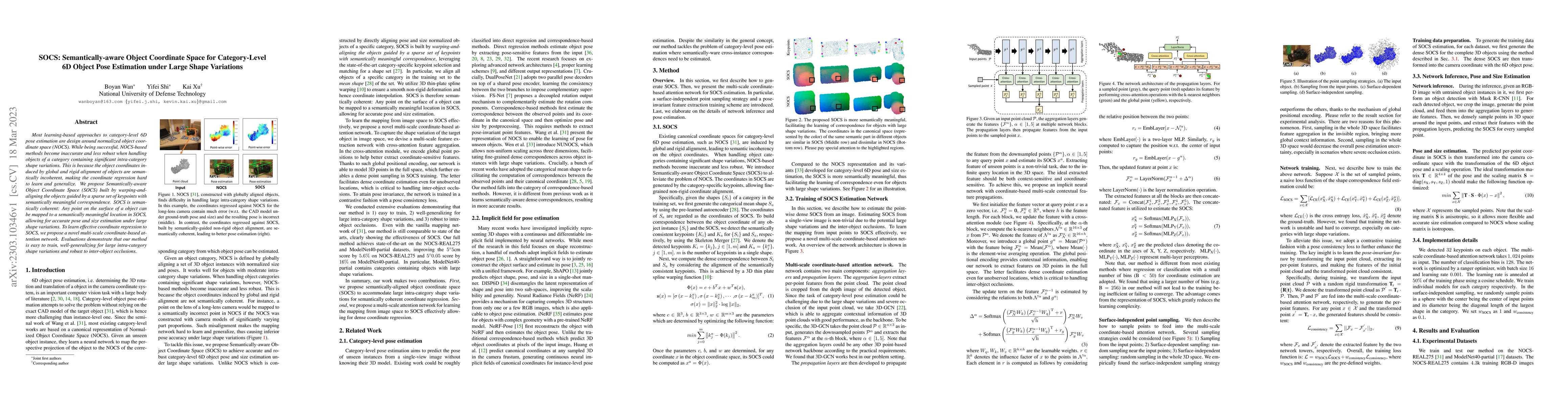 Thumbnail for SOCS: Semantically-aware Object Coordinate Space for Category-Level 6D
  Object Pose Estimation under Large Shape Variations