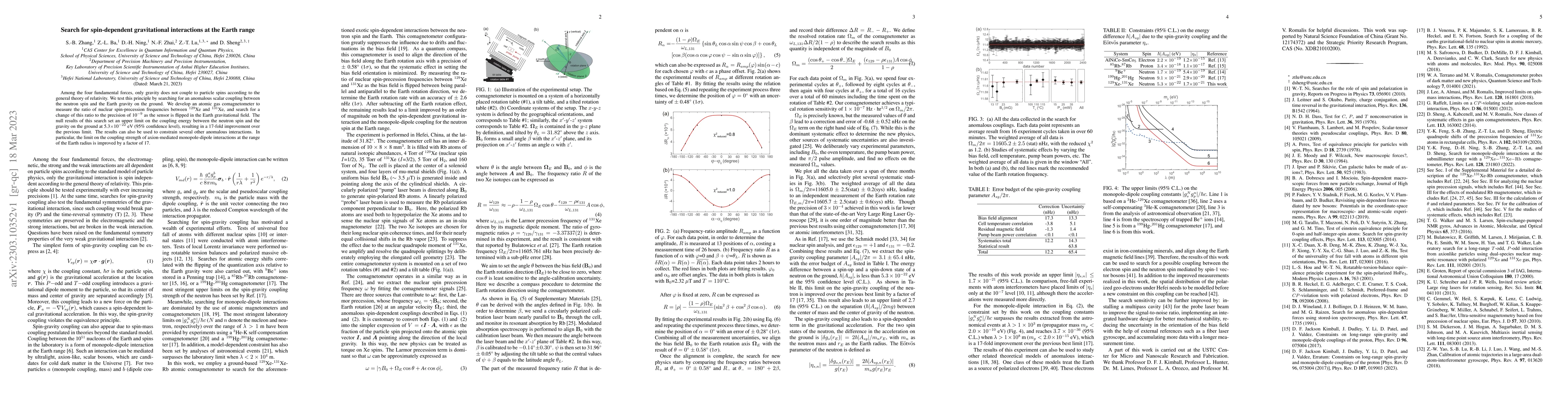 Thumbnail for Search for spin-dependent gravitational interactions at the Earth range