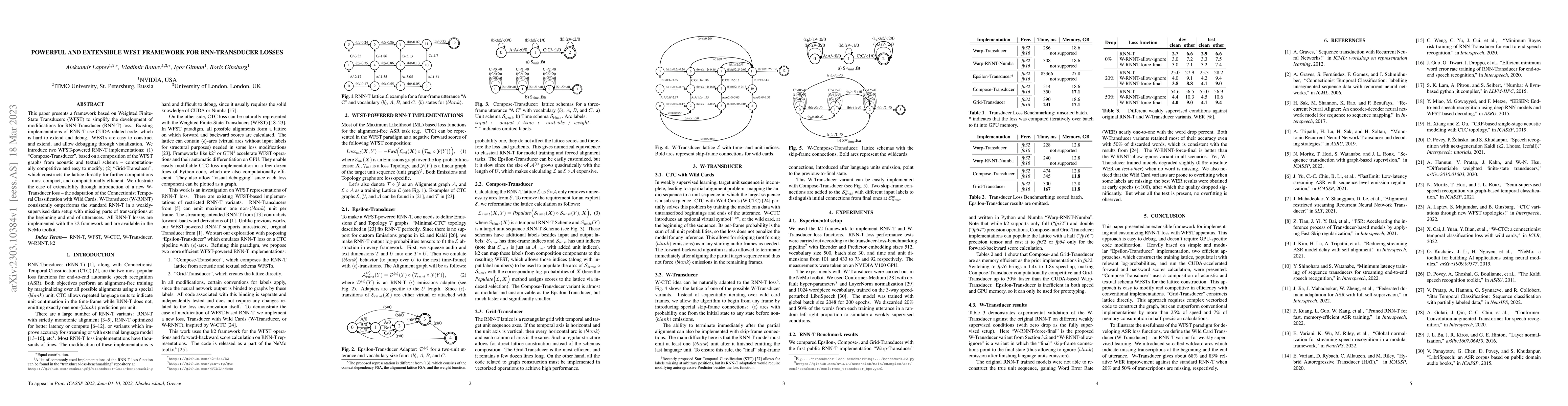 Thumbnail for Powerful and Extensible WFST Framework for RNN-Transducer Losses