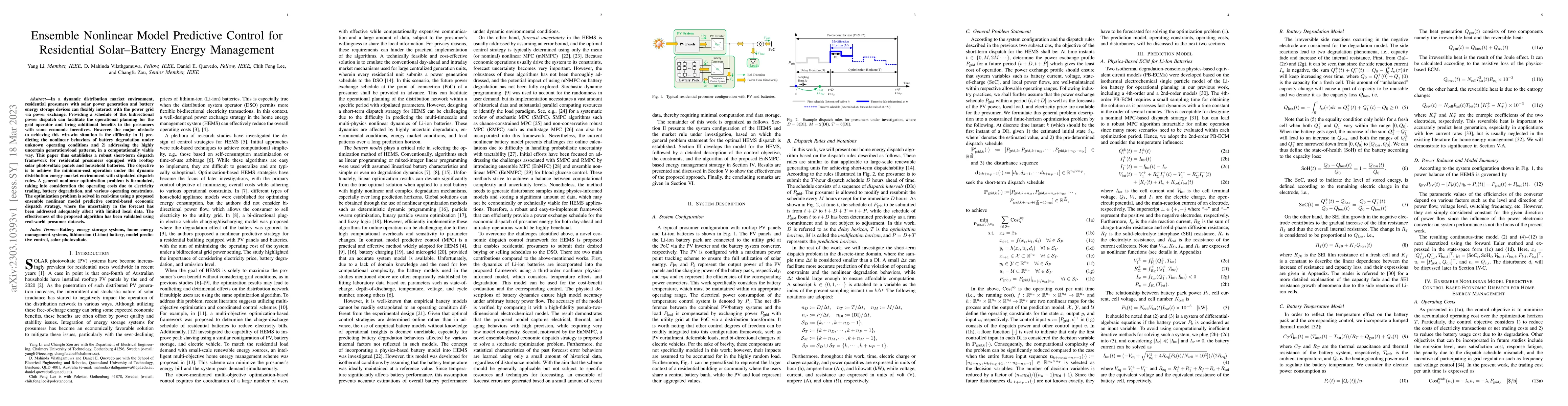 Thumbnail for Ensemble Nonlinear Model Predictive Control for Residential
  Solar-Battery Energy Management