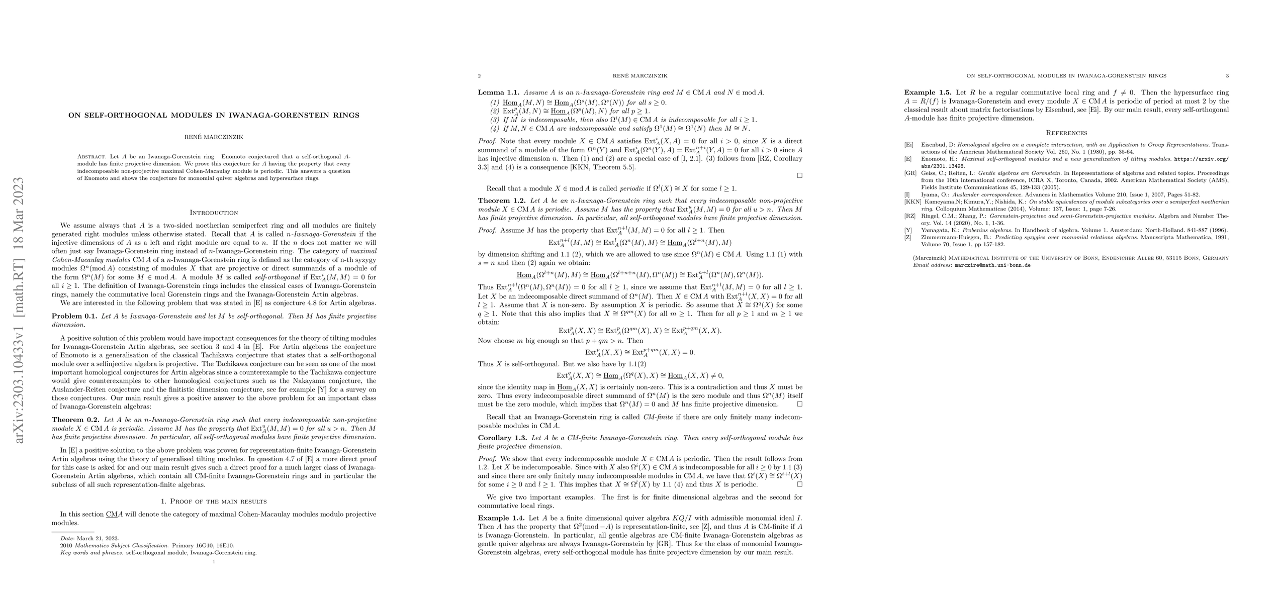 Thumbnail for On self-orthogonal modules in Iwanaga-Gorenstein rings