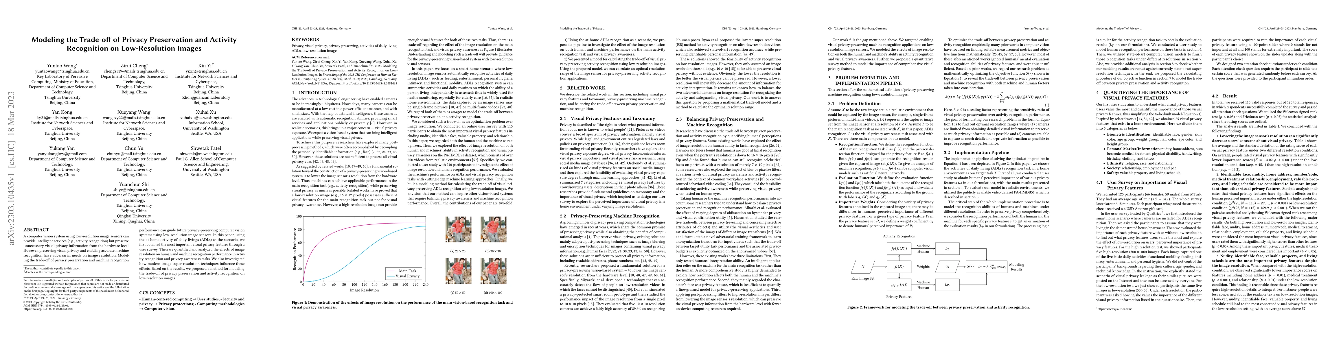 Thumbnail for Modeling the Trade-off of Privacy Preservation and Activity Recognition
  on Low-Resolution Images