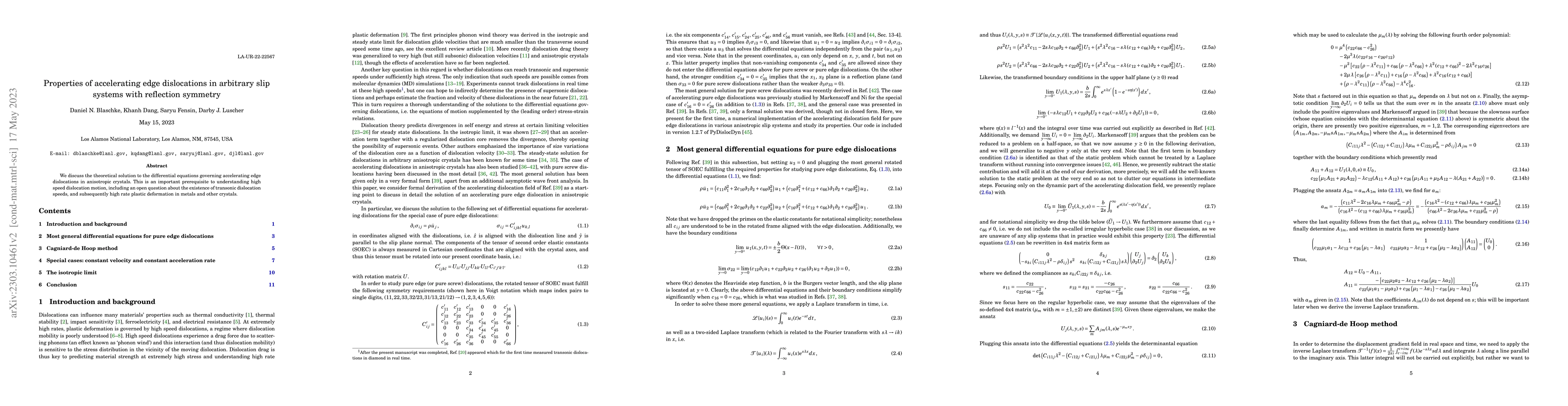 Thumbnail for Properties of accelerating edge dislocations in arbitrary slip systems
  with reflection symmetry