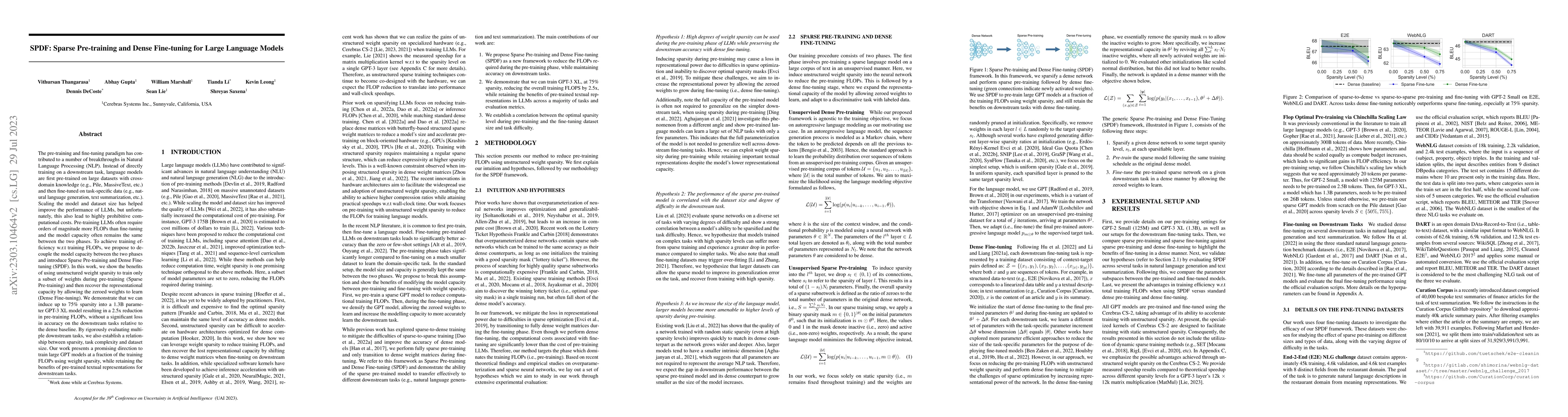 Thumbnail for SPDF: Sparse Pre-training and Dense Fine-tuning for Large Language
  Models
