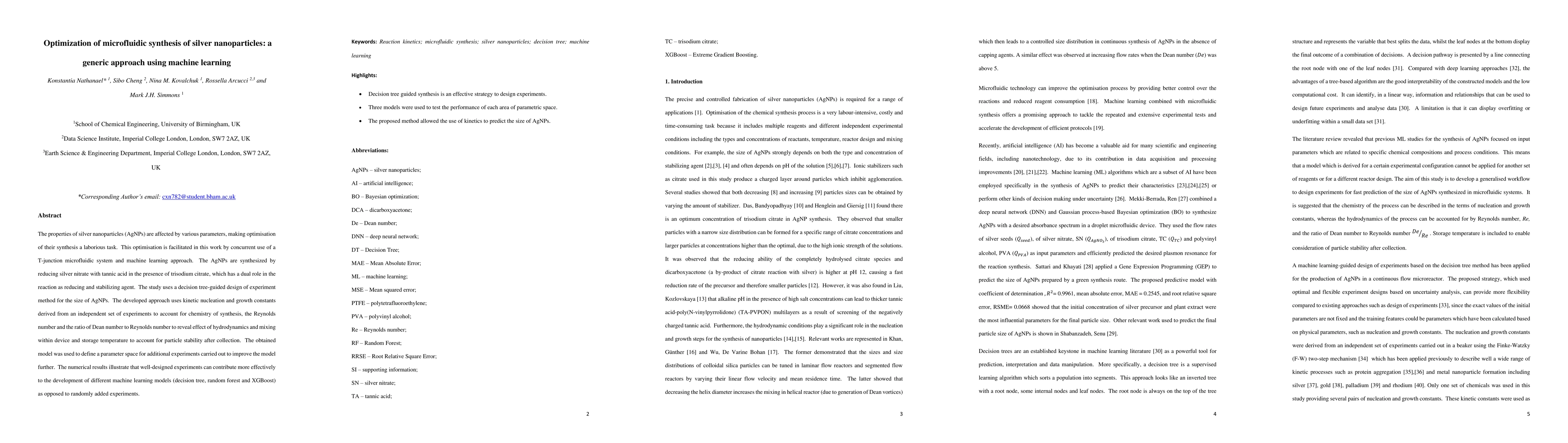 Thumbnail for Optimization of microfluidic synthesis of silver nanoparticles: a
  generic approach using machine learning