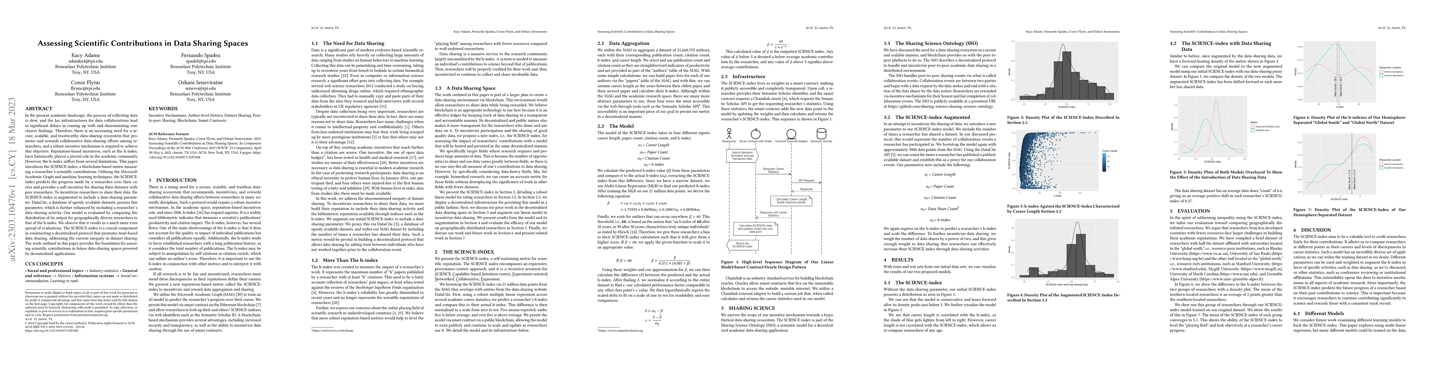 Thumbnail for Assessing Scientific Contributions in Data Sharing Spaces
